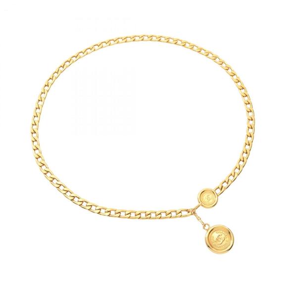 CHANEL Accessories - Chanel Coco Mark Chain Belt, Women's, Gold, GP
